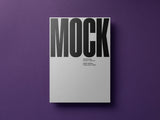 Poster/letterhead mockup on a purple paper background top view.