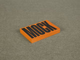Business card mockup on a canvas background top view.