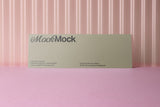 Ticket/invitation card mockup on a corrugated plastic background top view.