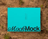 Poster/letterhead mockup on an eco/ground background top view.