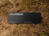 Ticket/invitation card mockup on an eco/ground background top view.