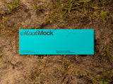 Ticket/invitation card mockup on an eco/ground background top view.